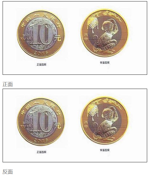 2016年猴年纪念币图案 2016年猴年纪念币图片