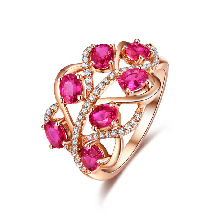 佐卡伊珠宝白18k金1.9克拉红宝石钻石戒指_珠宝图片