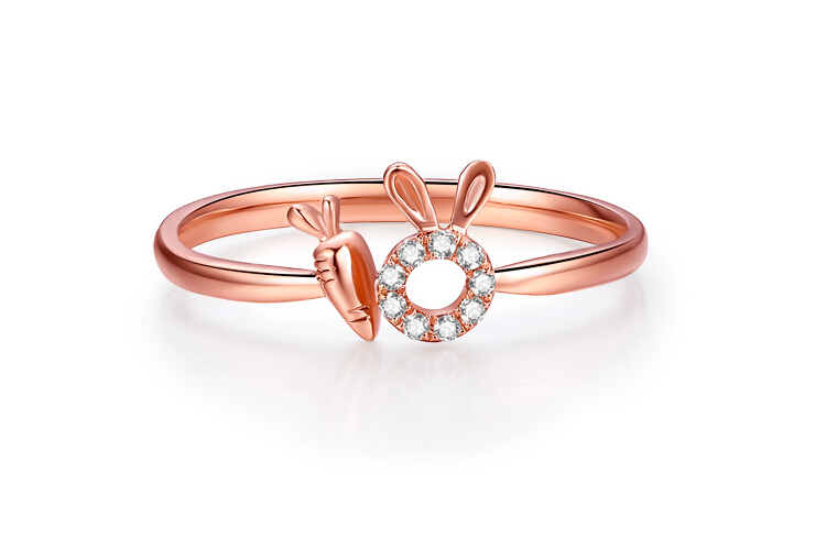 颜色:i-j/淡白 钻石切工:未分级 镶嵌方式:群镶 镶嵌材质:玫瑰18k金