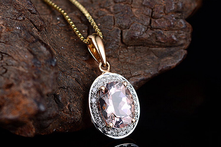 enzo珠宝18k玫瑰金摩根石吊坠_珠宝图片