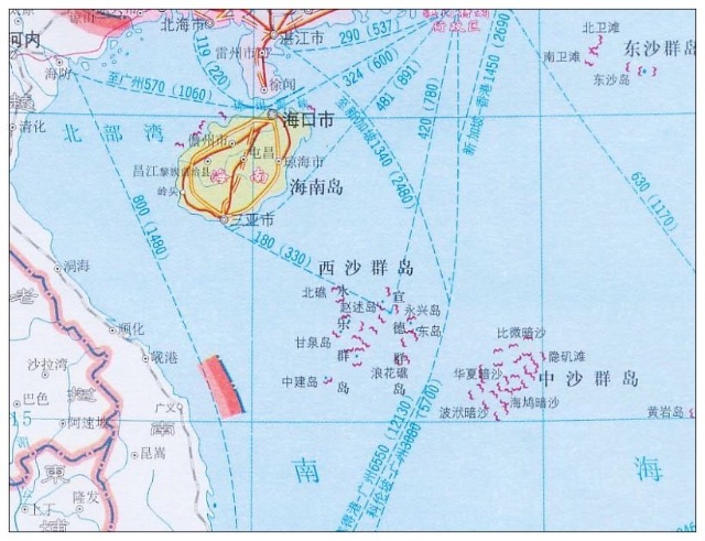 南海地图 中国南海诸岛地图 南海在哪