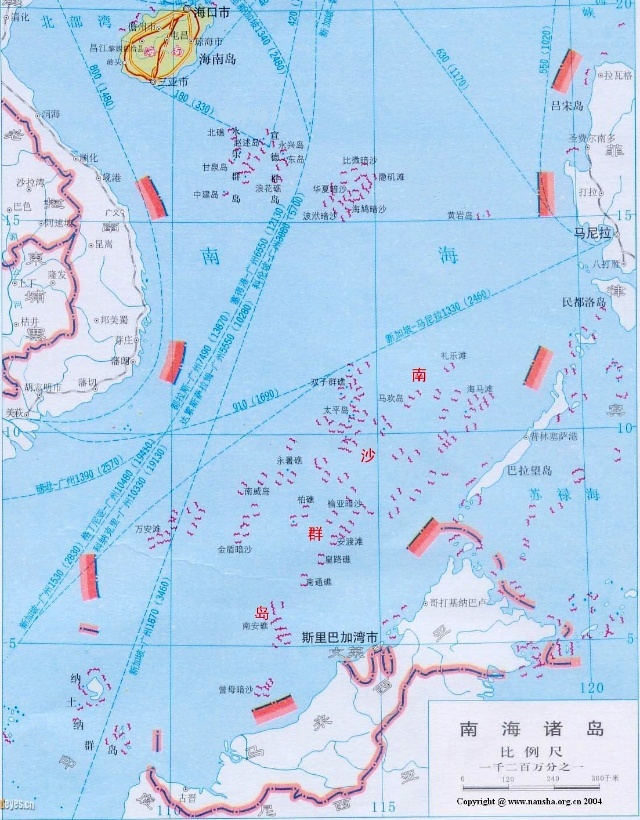 南海地图 中国南海诸岛地图 南海在哪
