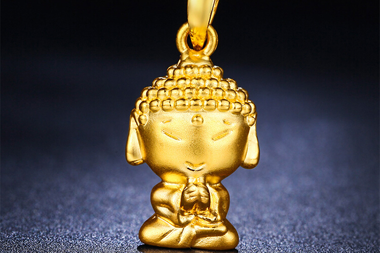 周六福珠宝黄金男女3d硬金佛吊坠_珠宝图片