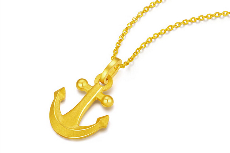 周大生珠宝黄金足金船锚吊坠_珠宝图片