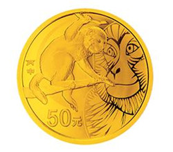 鉴赏2016中国丙申年1/10盎司圆形生肖金币