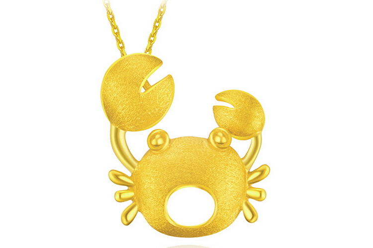 周大生珠宝黄金足金招财螃蟹吊坠_珠宝图片