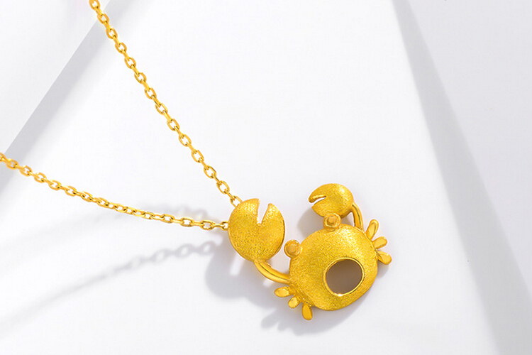 周大生珠宝黄金足金招财螃蟹吊坠_珠宝图片