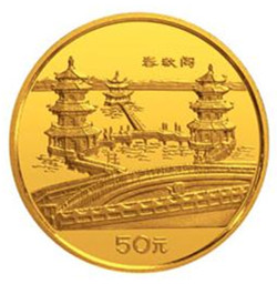 “台湾风光”金币表达了祖国统一大业的美好愿景