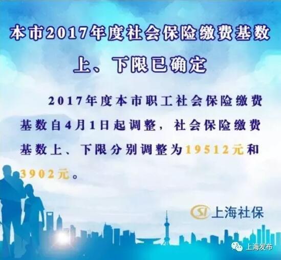 上海2017年社保缴费基数上下限确定 下限为3902元