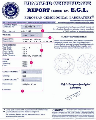 钻石EGL证书编号查询