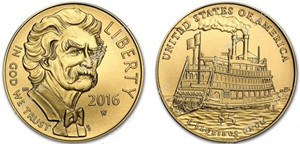 2016年马克吐温纪念金币绝对值得文学爱好者收藏
