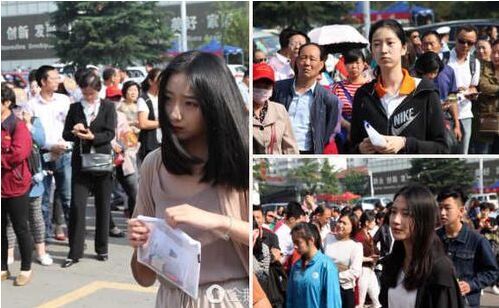 高考颜值高能考场 美女云集颜值爆表