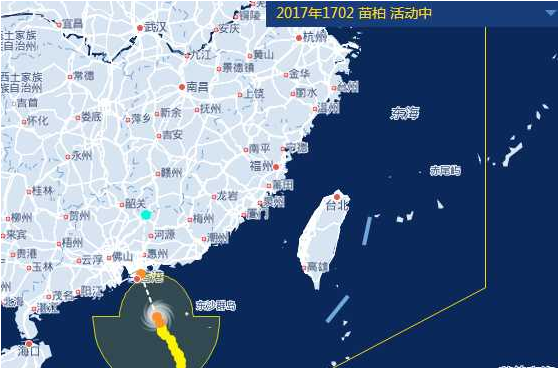 2017年第2号台风最新消息：“苗柏”预计今晚登陆广东 海浪预警级别为黄色