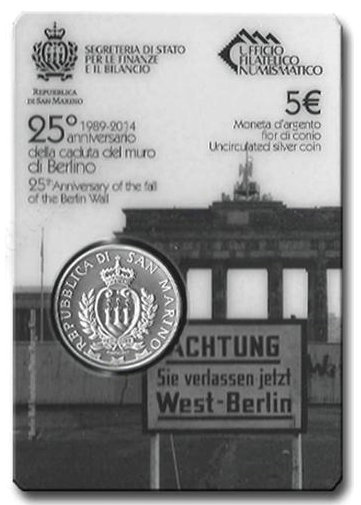 柏林围墙倒塌25周年普制纪念银币