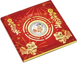 澳大利亚发行的中国舞狮彩色银币再现中国舞狮的意境