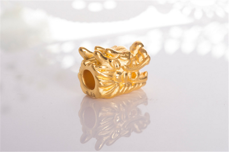 潮宏基珠宝祈福-龙头黄金手链转运珠足金串珠手串_珠宝图片