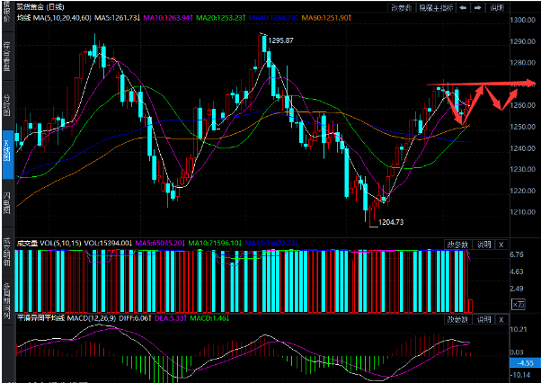 纸黄金多头有所上攻 金价震荡上行