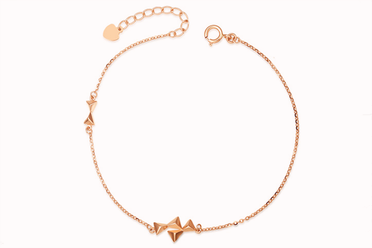 周大生珠宝翩飞系列au750彩金18k金18k金时尚手链_珠宝图片