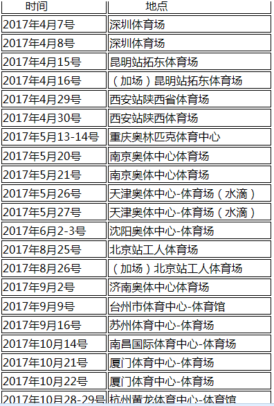 800票价变7000 2017周杰伦演唱会时间