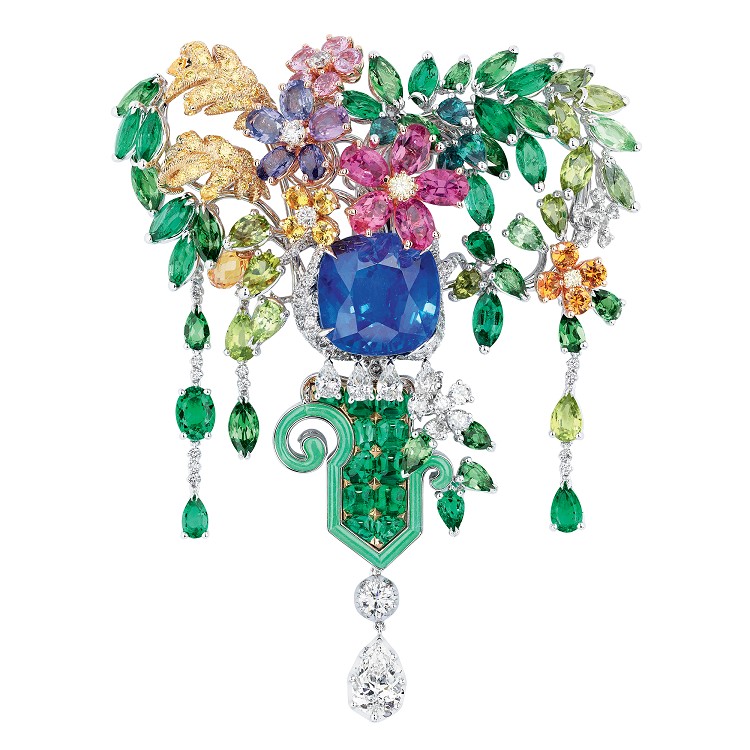 迪奥Bosquet De L’encelade Saphir宝石胸针 缤纷凡尔赛花园