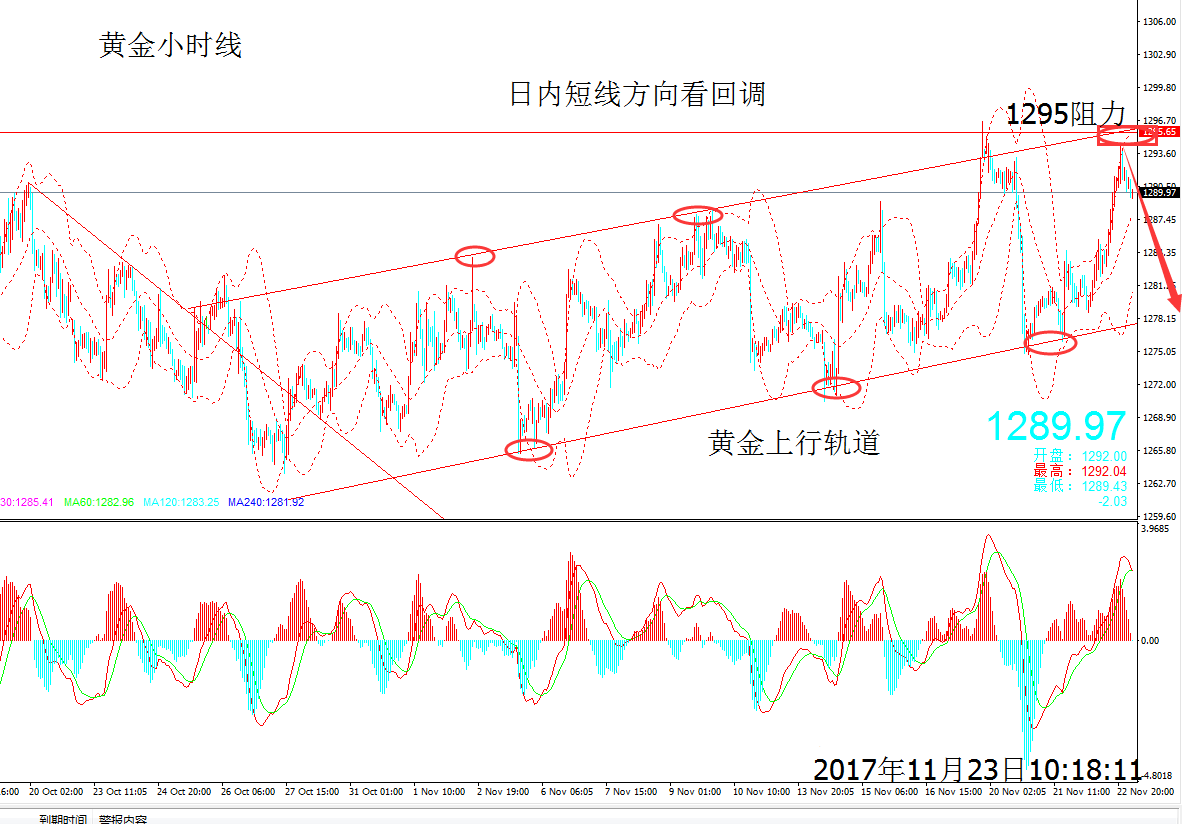 现货金价1290附近空单建仓