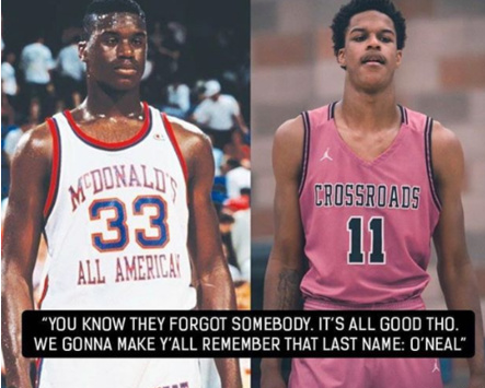 奥尼尔谈儿子落选:我们会让所有人记住我们姓什么!