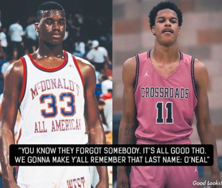 奥尼尔谈儿子落选全明星:会让所有人记住我们的姓