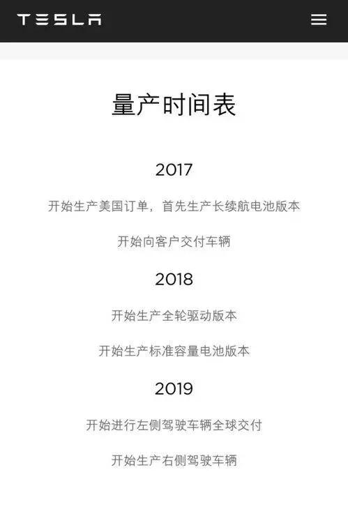 特斯拉Model 3将于2019年交付中国 交流感应电机换永磁电机