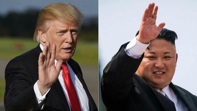 美国总统特朗普与朝鲜最高领导人金正恩