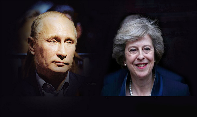 俄罗斯总统普京和英国首相默克尔