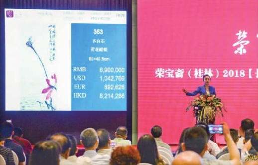 齐白石《荷花蜻蜓》拍出690万高价