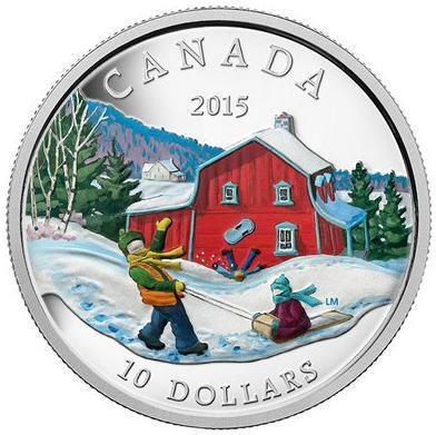加拿大彩色银币：馥郁生活气息的冬季