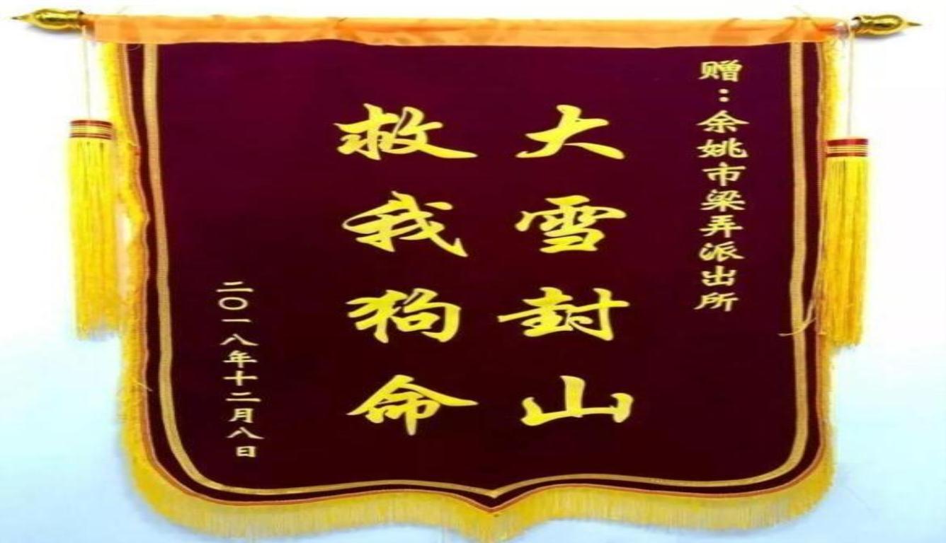 大雪封山救我狗命 民警称这种锦旗第一次见到
