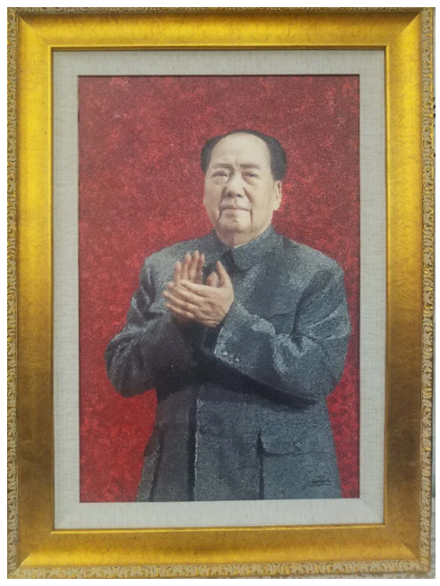毛主席光影平面油画艺术画像《东方红》在京展出被中延会收藏