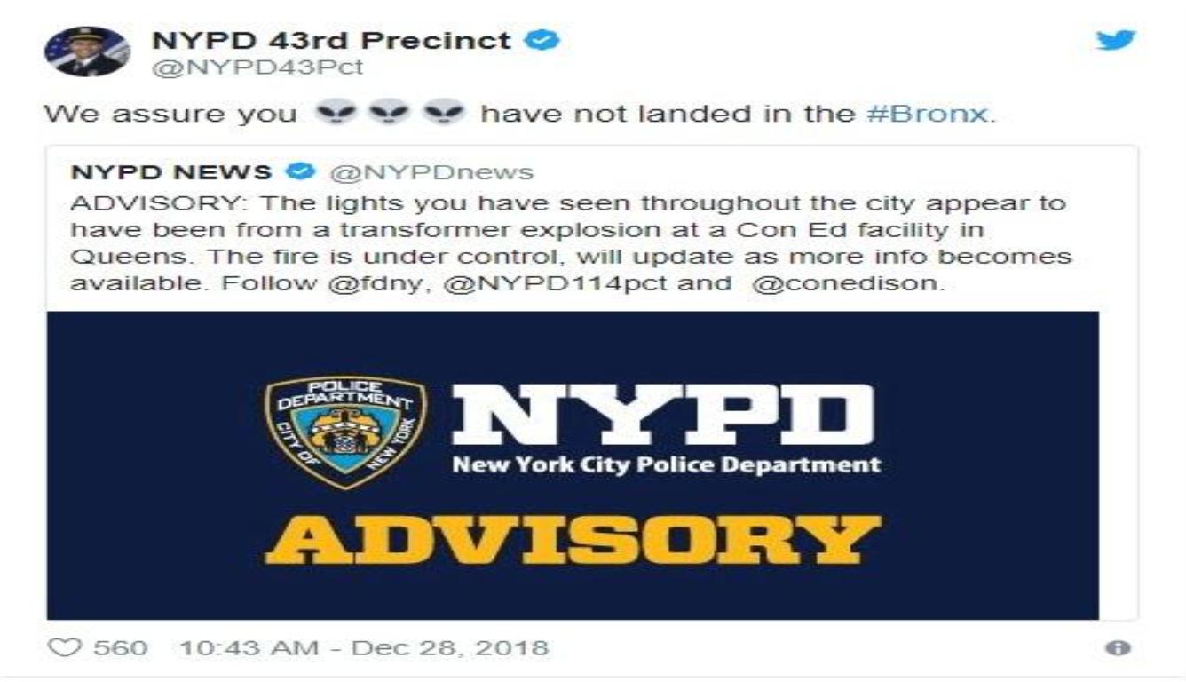 纽约变电站爆炸 发出的异常蓝光仿佛外星人入侵