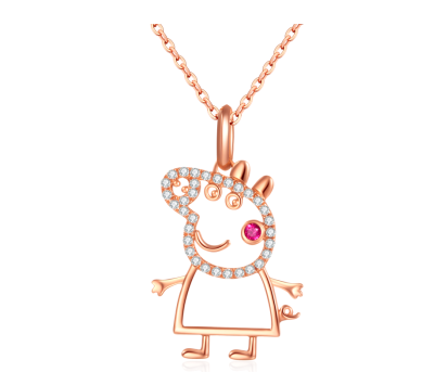 六桂福珠宝推出了“小猪佩奇”猪年特别款珠宝首饰
