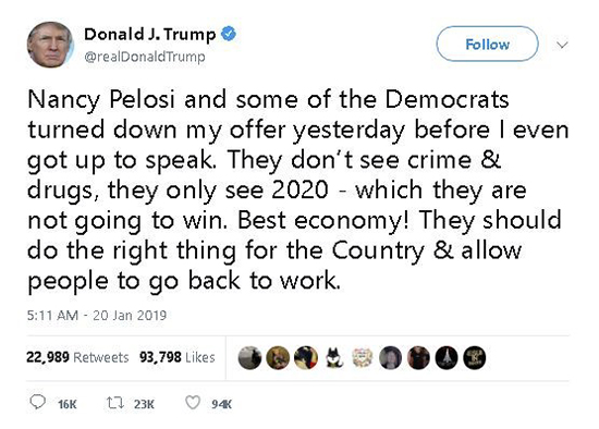 特朗普为开门做出让步 现货黄金元气大伤持续下跌