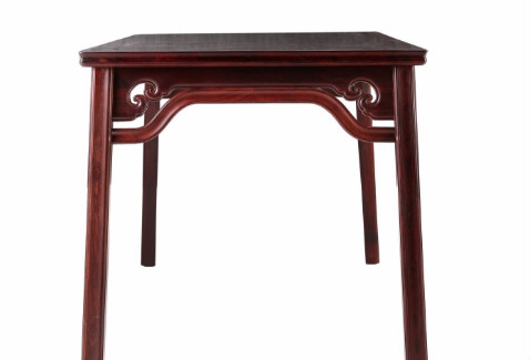 "小叶紫檀高拱罗锅枨云头纹大画案"红木家具及价格