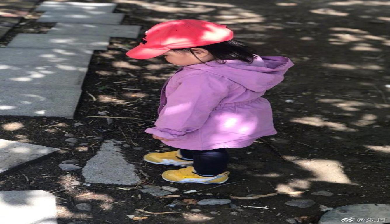 朱丹带女儿遛弯 称这才是春天该有的样子
