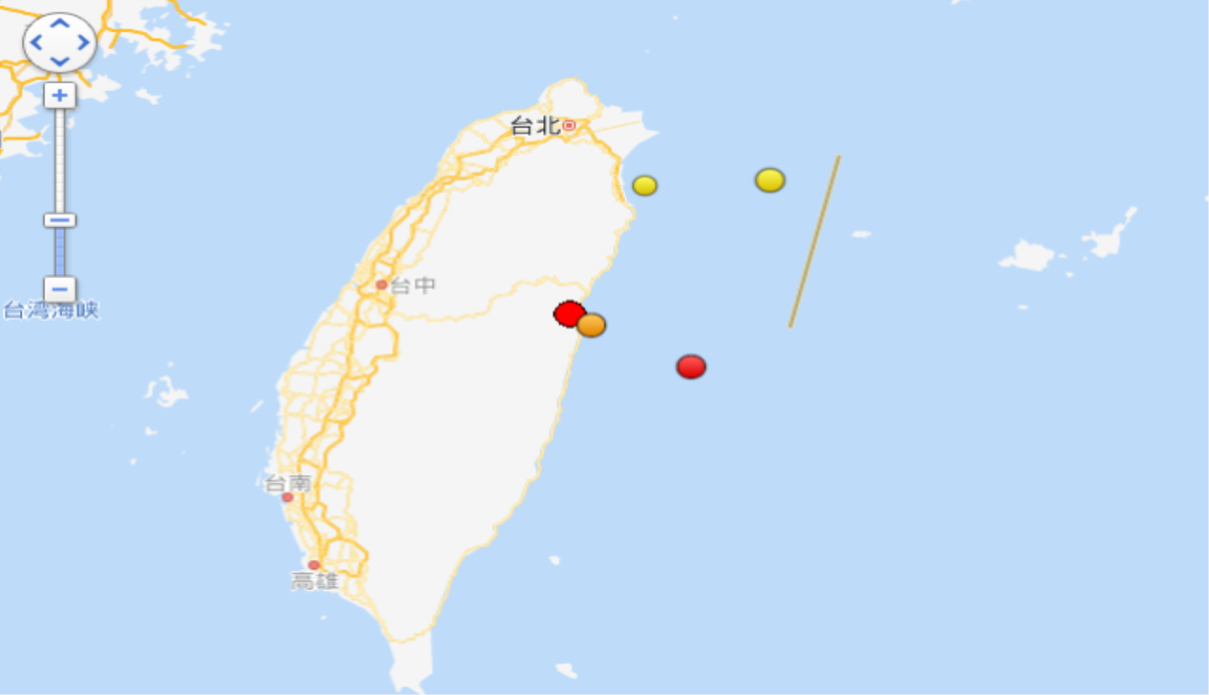 台湾花莲4.5级地震 震源深度15千米 