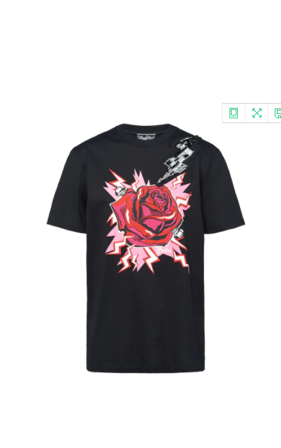 PRADA极具个性的玫瑰图案印花T恤新款上市