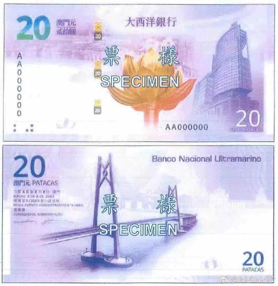 “庆祝澳门回归20周年纪念钞”本月将进行兑换