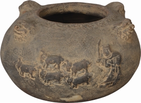 民国时期“苏武牧羊图”陶罐鉴赏