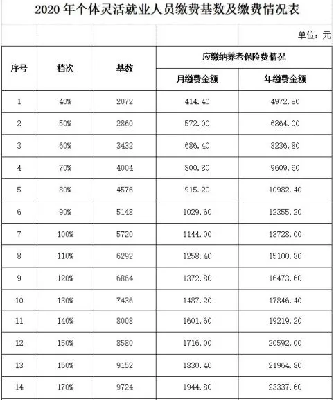 云南省2020年个体灵活就业人员参加职工基本养老保险申报缴费公告
