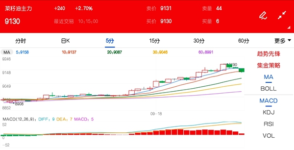 冲锋号角响起 菜籽油上破9100关口