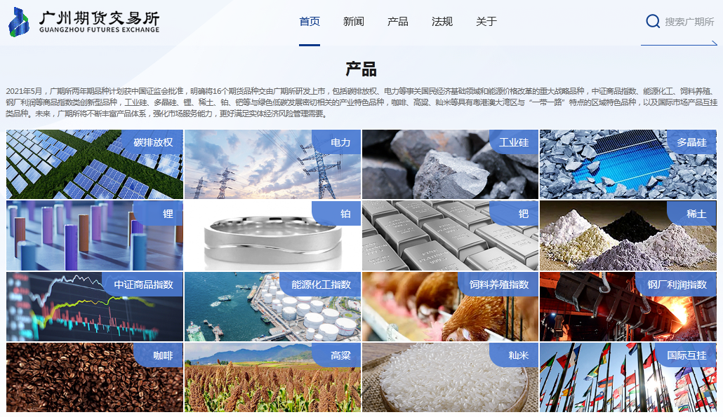 廣州期貨交易所首次完整披露16個(gè)期貨品種 涉及4大板塊