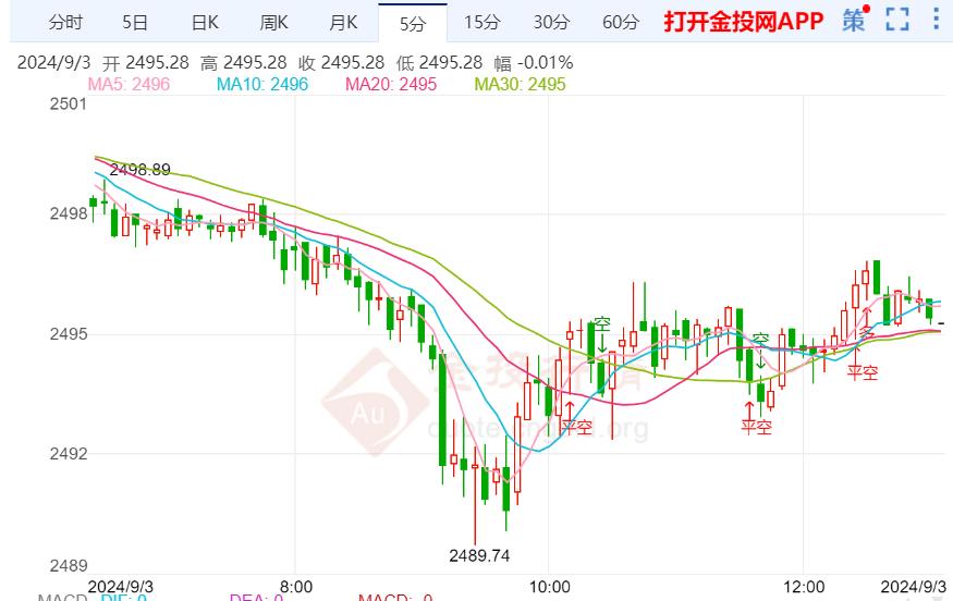 今天（2024年9月3日）黄金价格走势分析