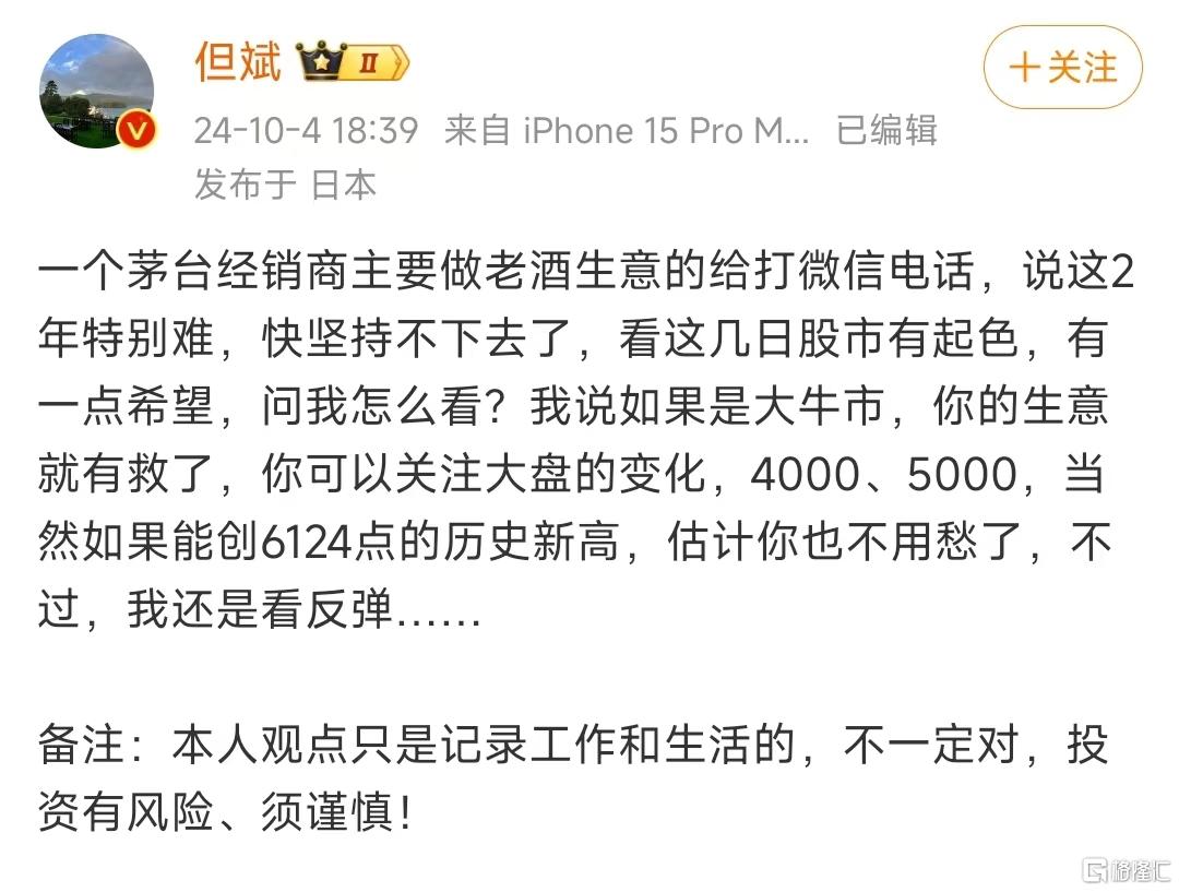 节后A股将爆涨？牛市真来了？但斌、林园发声，任泽平：下周A股开盘即收盘