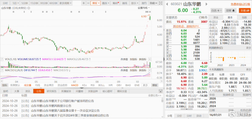 山东华鹏8连板落空，13亿资金在等一个并购