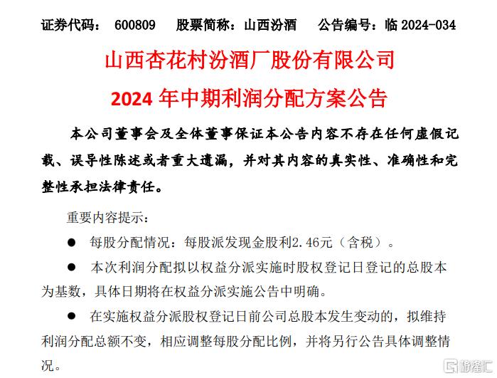 白酒巨头高比例分红,能否带动行业走出泥潭?